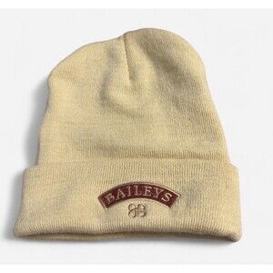 Baileys Tan Knit Beanie Hat Cuffed Embroidered Logo
